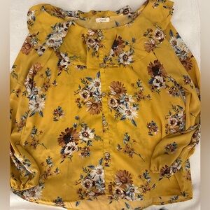 Odd I Floral Yellow Blouse Size 1X